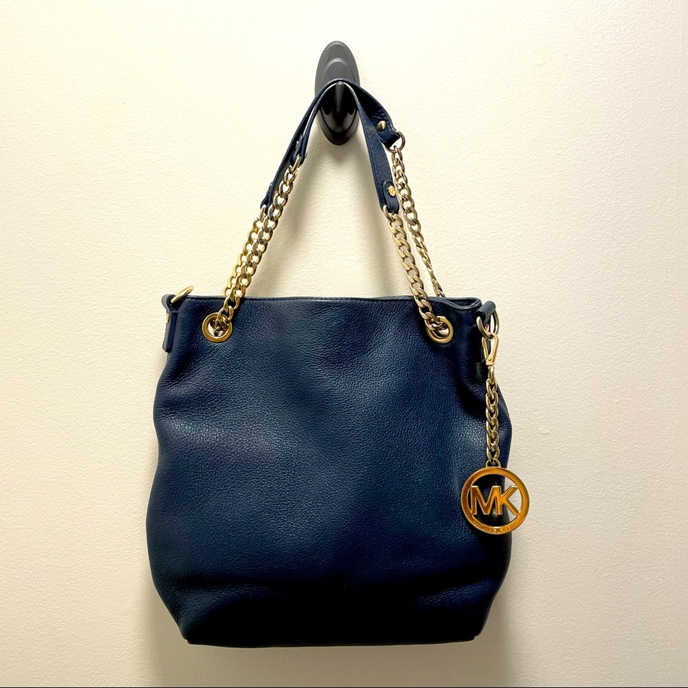 Michael Kors blue leather tote